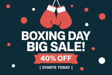Boxing Day Big Sale 40% Off Starts Today with Festive Graphics