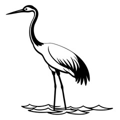heron on a white background