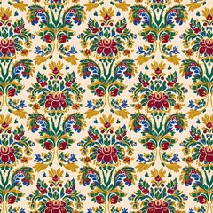 Seamless vintage floral damask pattern design