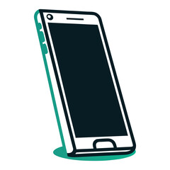 Modern Smartphone Icon with Teal Accent Vector Icon Set of Various Transportation Vehicles
