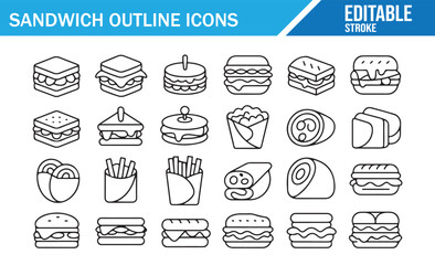 Outline fast food elements for cooking, catering, and menu design