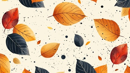 seamless background with flowers and leaves