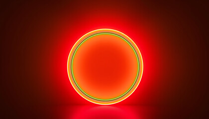 Glowing red orb with a bright halo abstract design element suitable for technology and futuristic themes