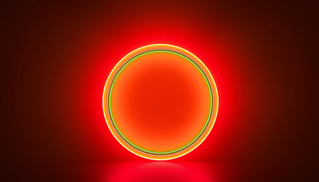 Glowing red orb with a bright halo abstract design element suitable for technology and futuristic themes - Powered by Adobe