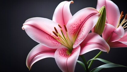 vibrant pink lily flower in full bloom