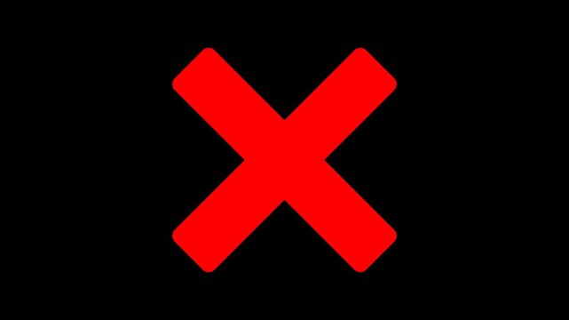 Animated 'X' icon with a handmade paint stroke effect, a versatile motion element for closing windows or deleting items.
