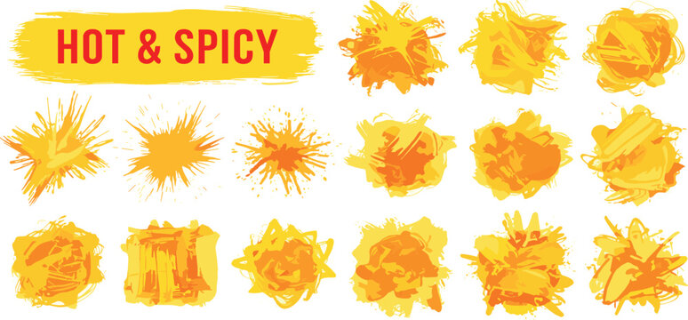 Hot and Spicy Food Splatter and Explosion Elements.