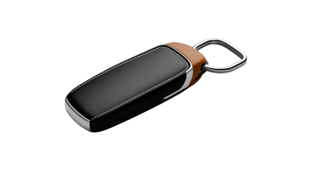 Modern Car Key Fob with Leather Accent