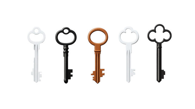 Vintage Keys on Transparent Background