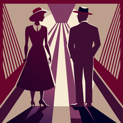 Fashion models fashion girl and boy hand drawn sketch vector illustration