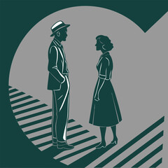 Fashion models fashion girl and boy hand drawn sketch vector illustration