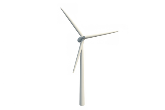 Wind turbine generating clean renewable energy, symbolizing sustainable power and a green future on transparent background - Powered by Adobe