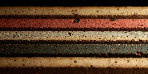 Colorful layers of textured materials showcase craftsmanship in a unique design