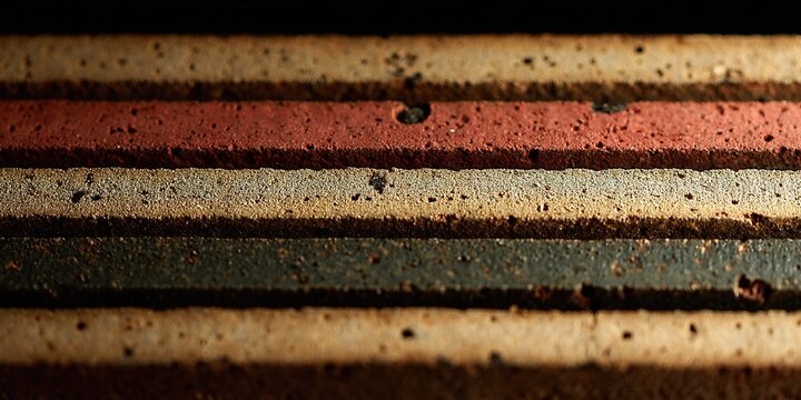 Colorful layers of textured materials showcase craftsmanship in a unique design