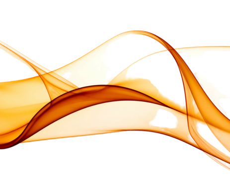 An abstract image featuring flowing orange lines with a smoky, translucent quality against a stark black background. It appears fluid