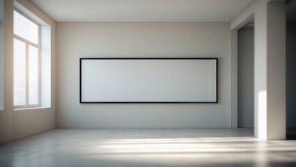 Blank Canvas Mockup Empty Room, White Wall, Modern Interior