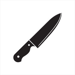 Chef's Knife Silhouette Vector Icon