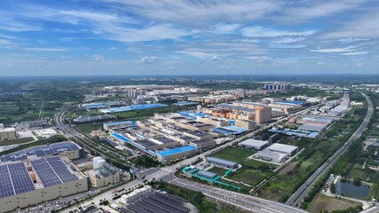 Fototapeta premium Jingmen Lithium Battery Industrial Park Aerial Photography