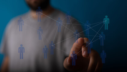 Connecting a human network and business development, digital transformation, futuristic concepts....