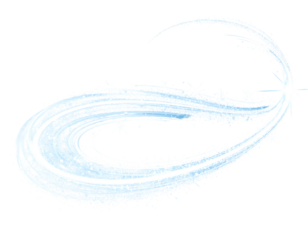 An ethereal, swirling arc of bright, icy blue light glitters against a black background. Star-like sparkles punctuate the flow