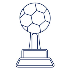 Golden soccer ball trophy in a cup