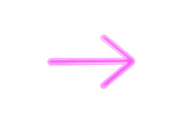 Obraz premium Pink neon arrow glowing pointing right, showing direction, progress, and futuristic interface element