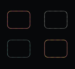 Abstract Digital Frames With Vibrant Neon Glow Effects Four Different Border Styles