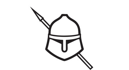 Fototapeta premium 6. Minimalistic black silhouette of pikeman head 