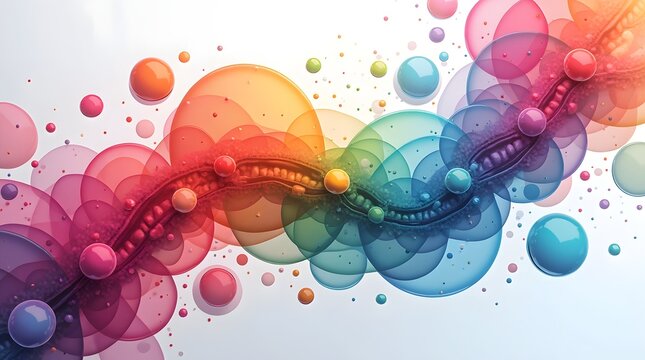Colorful abstract bubbles and waves creating a vibrant and dynamic visual effect.