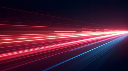 Fototapeta premium Dynamic light trails in vibrant pink and blue hues create a sense of motion and energy.