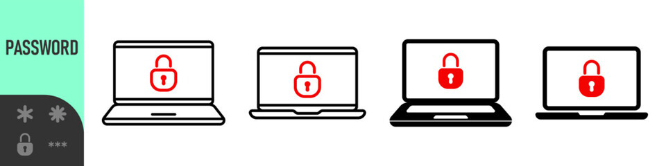 Two steps authentication icon. Verification or sms with code message confirmation for account login. Multi-factor authentication verification code. Laptop password verification or sms with push code 