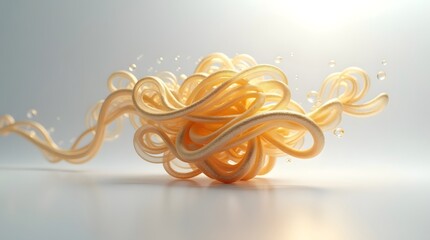 An artistic display of swirling pasta in soft warm tones, evoking the essence of culinary creativity.