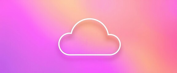 Minimalist digital cloud icon, often signifying internet data storage, networking, or online services in modern technology concepts,  digital transformation,  application