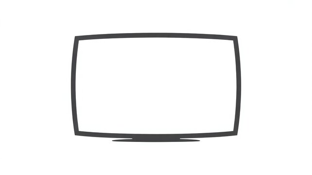 Minimalist Computer Monitor Or Flat Screen Television Icon With Blank White Display Isolated On A Neutral Background, Perfect For Technology Mockups