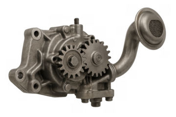 Engine oil pump providing lubrication and maintaining performance in engine systems, car auto part isolated on transparent background