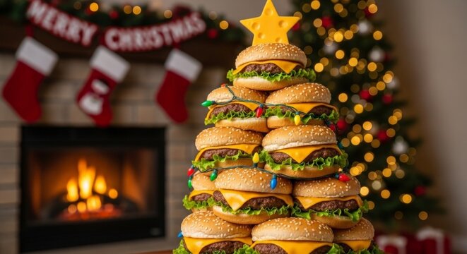 Burger Christmas Tree - Powered by Adobe