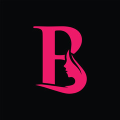  Letter B Beauty Face Nature Leaf Logo Design