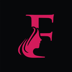 Letter logo E with beauty concept Premium Vector
