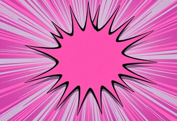 Pink burst, star shaped, comic book style background,  illustration,  colorful