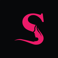  Letter S Beauty Face, Hair Salon Logo Design
