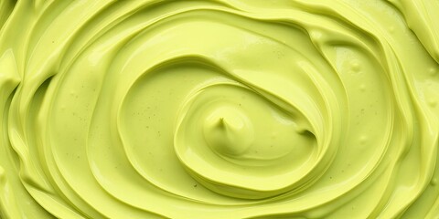 Swirls of vibrant green pistachio cream, smooth texture, overhead view, texture background, vibrant
