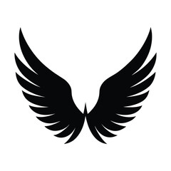 Fototapeta premium Elegant angel wings silhouette with soft feather details