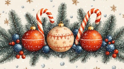 Colorful decorations add warmth to the winter season with ornaments and candy canes