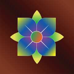 Vibrant Abstract Geometric Lotus Flower Design