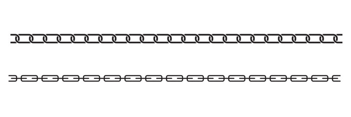 Chain silhouette. set of metal chain icon, vector, silhouette, Simple flat logo of chain on white background. Chain icon, silhouette. icon, business, technology, paper, label, template, car.