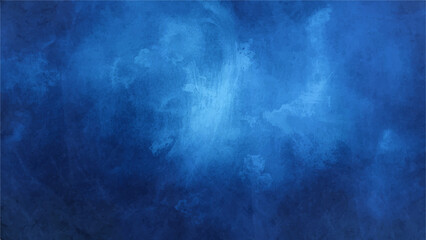 Dark Sapphire Blue Grunge Texture Background with  Moody, Distressed Wall Surface with Subtle Spotlight Effect. Cyberpunk, Movie Poster, or Dramatic Digital Overlay.