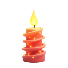 red candle on a white background