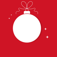 Christmas ball on red background, Christmas Tree Decoration on Christmas 