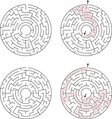 Circular Maze Puzzle Game Presenting Strategic Challenges and Problem Solving Concepts