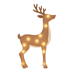 christmas reindeer with red ribbon